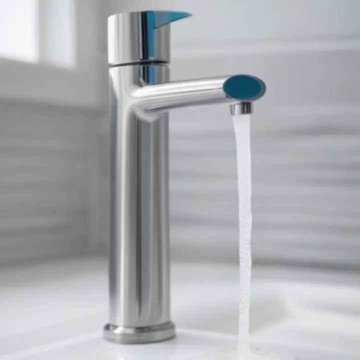 Vízmegtakarító technológia részlete, modern csaptelep és vezérlőelemek