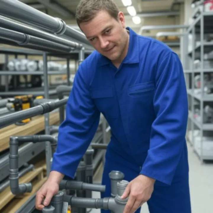 Ipari vízvezeték-szerelés professzionális munkakörnyezetben