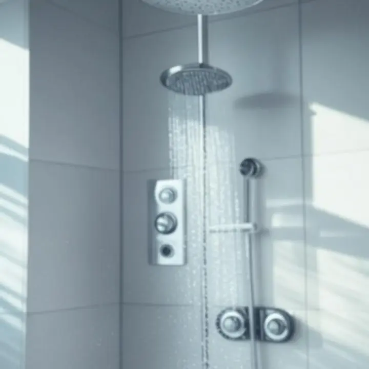 Modern, esőztető zuhanyrendszer üveg zuhanykabinban